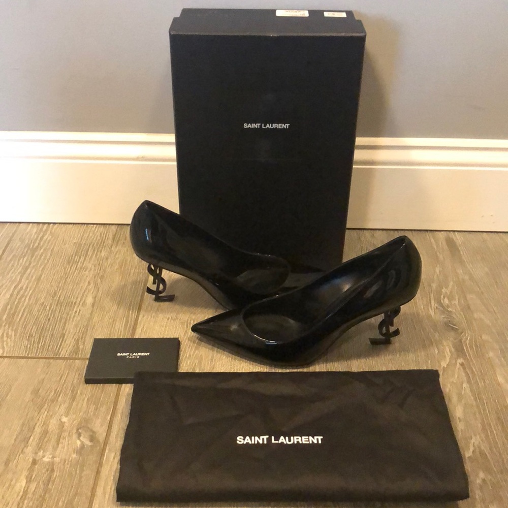 NWT Yves Saint Laurent Opium ysl logo heels patent - Picture 5 of 8